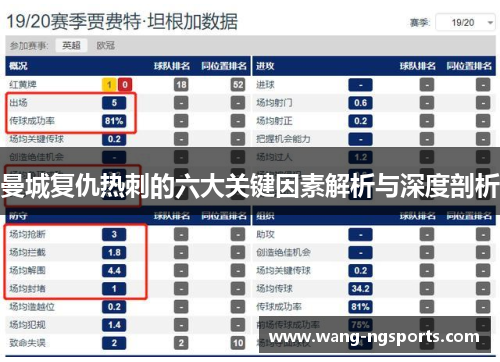 曼城复仇热刺的六大关键因素解析与深度剖析